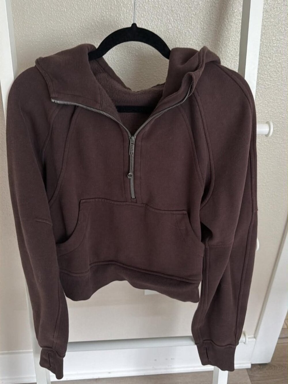 Lululemon Scuba Oversized Funnel Neck Half-Zip Hoodie Espresso Brown XS/S